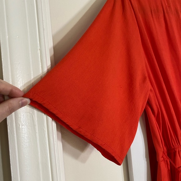 Francesca’s Jun & Ivy Red Romper w/ Scalloped Neckline - Picture 9 of 13